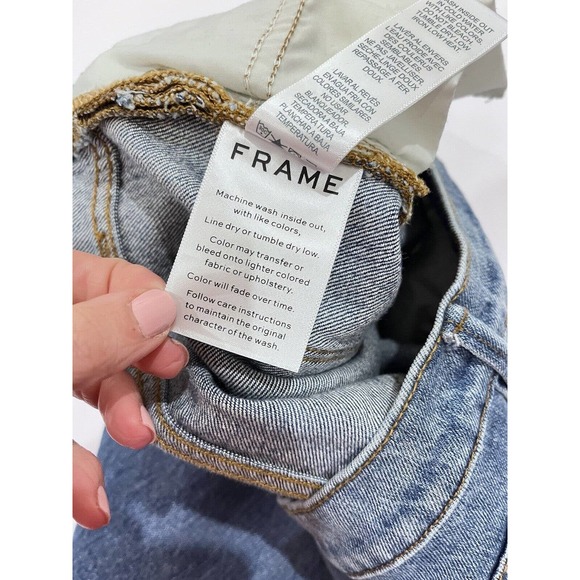 Frame Le High Flare Diagonal Block Boho Patchwork Hippie Jeans 26 29inseam - Picture 11 of 16